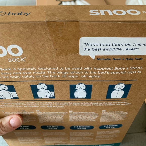 Snoo Happiest Baby Pajamas Large White Snoo Sack Brand New In Box